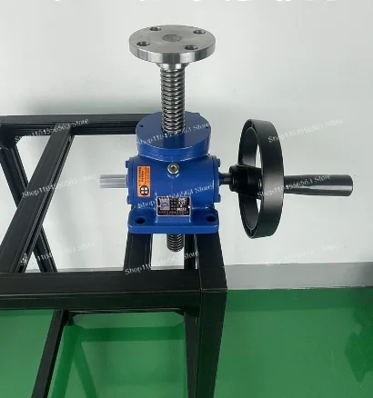 Manual Screw Jack Lift Platform 1T/2.5T, Handwheel Worm Gear Shaft Ring Reducer for SWL Heavy Duty Lifting