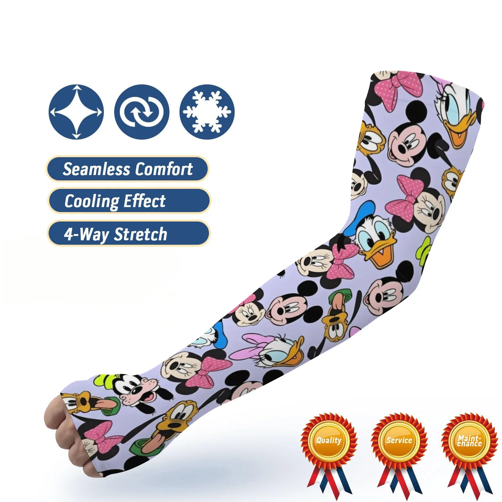 นวนิยาย unisex และสนุกสนาน Disney Mickey Mouse Ice Sleeves – ป้องกันแสงแดด, ระบายอากาศได้, แห้งเร็วและสมบูรณ์แบบสําหรับการพักผ่อนกลางแจ้งและงานปาร์ตี้