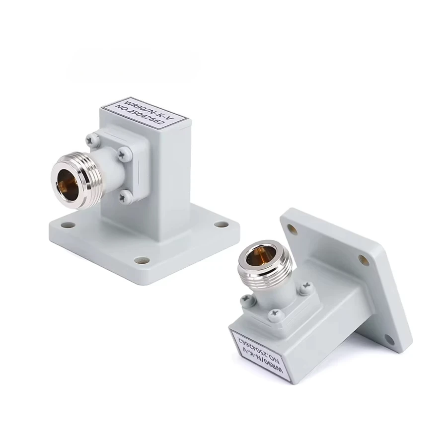 ROLK WR-90 to N Female Right Angle Waveguide Adapters with FBP100 Flange 8.2-12.4GHz Coax Telecom Parts