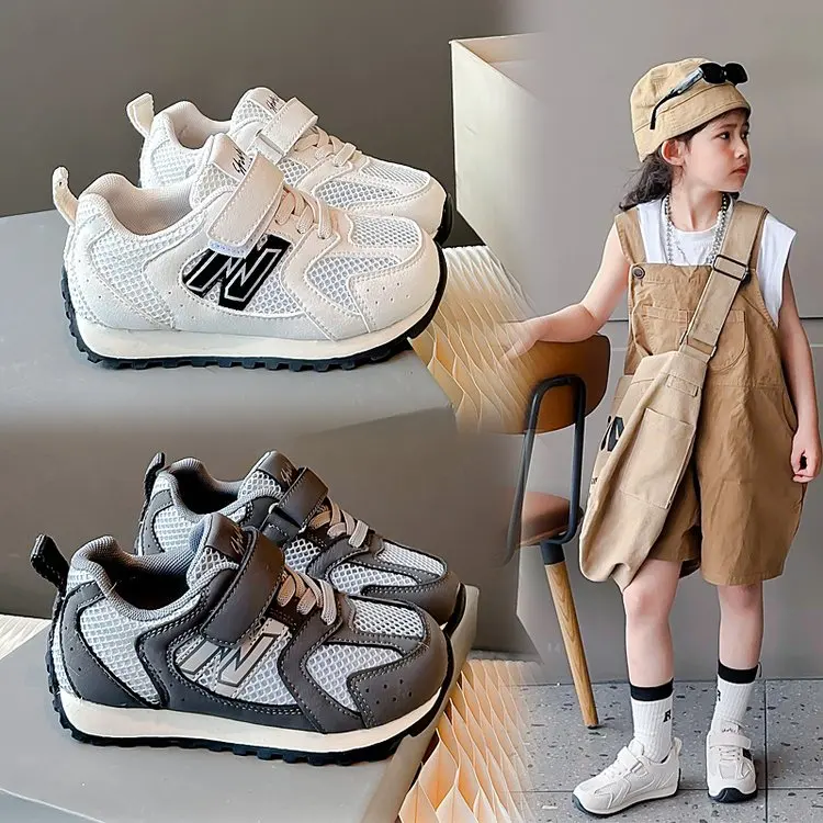 Zapatos deportivos para niños, zapatillas informales con cordones, malla transpirable, correa elástica,  sneakers  kids shoes