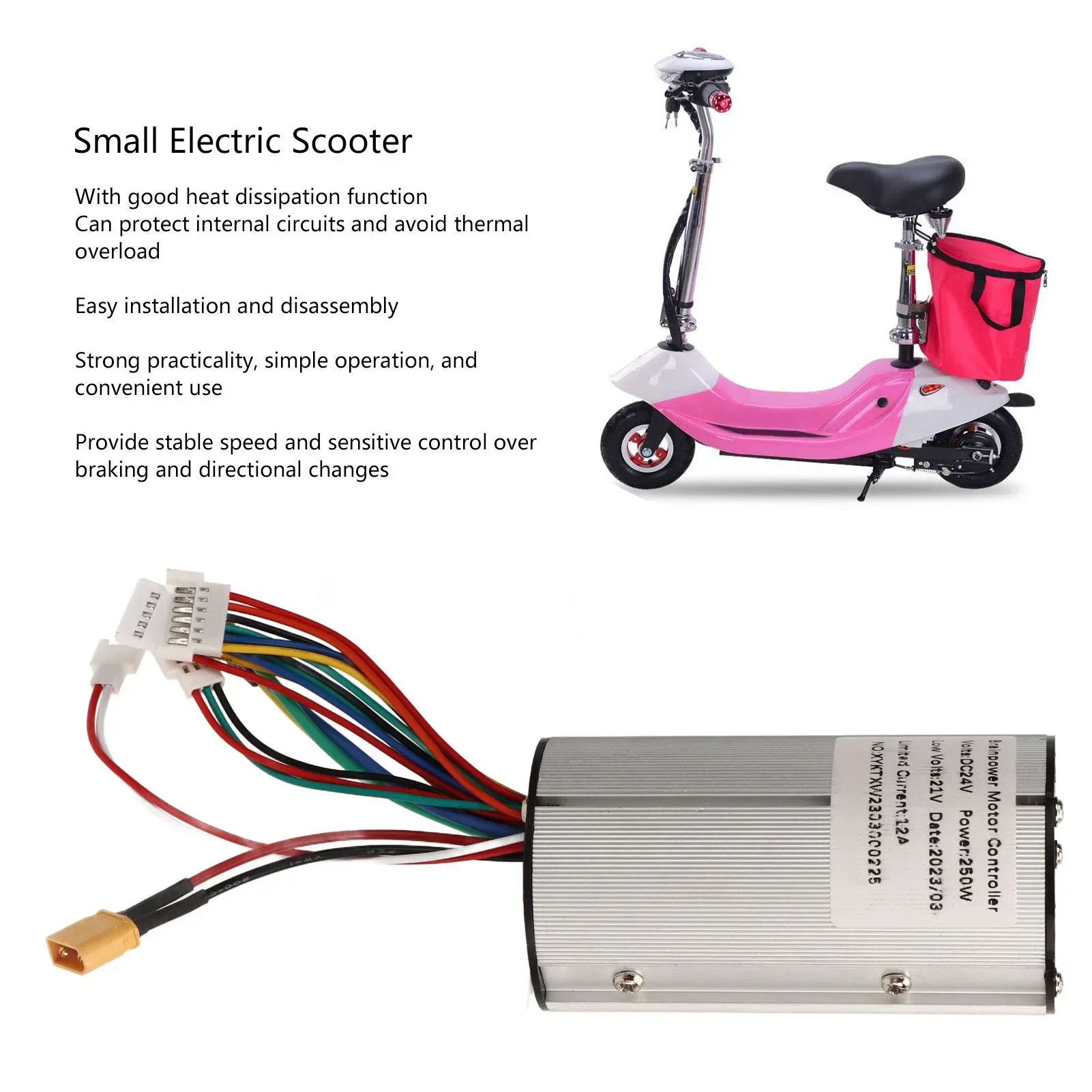 5.5‑6.5 Inch 24V 250W Electric Scooter Controller Motor Speed Controller For Small Electric Scooter 6 Pin