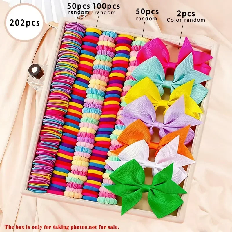 850-teiliges Set aus Grosgrain-Bändern für Kinder-Haaraccessoires, nahtloses Design, hohe Elastizität, Haargummis für Mädchen, bunte Haarbänder. – Detail 8