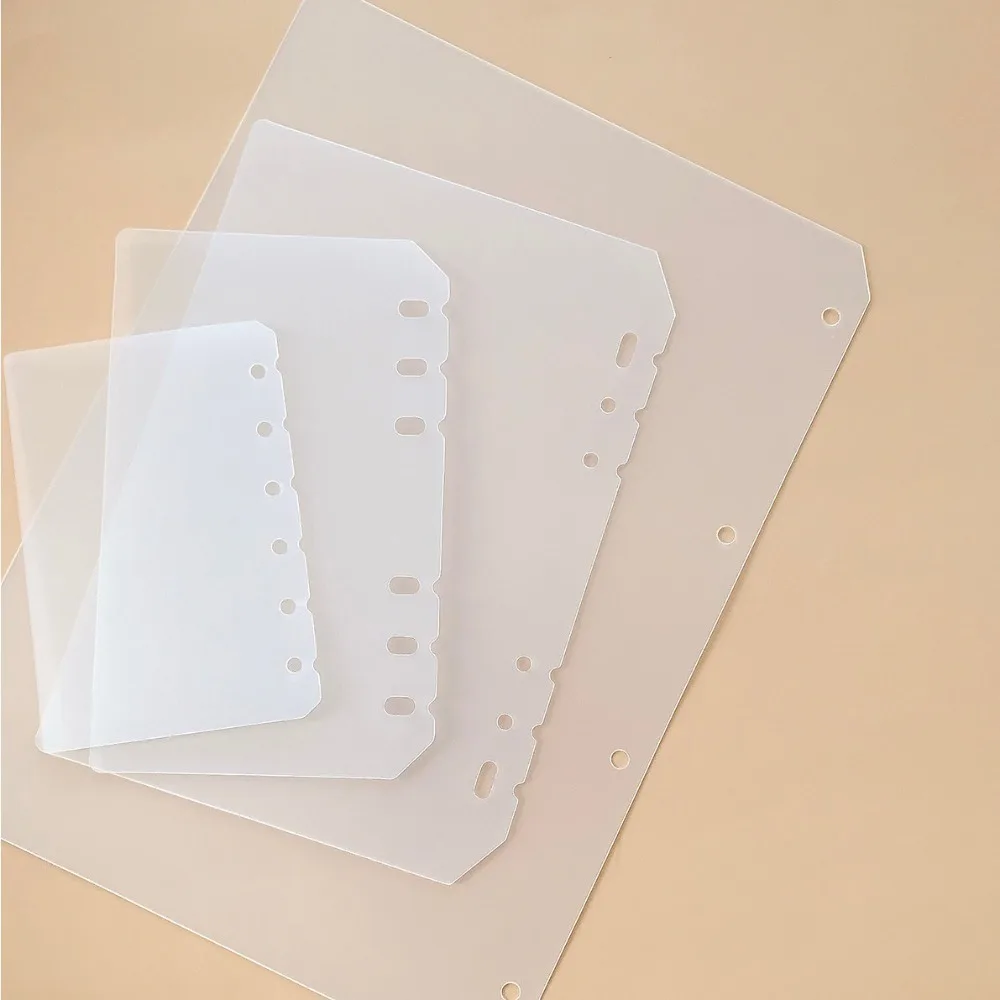 2 Stück A4 A5 A6 A7 Loseblatt-Notizbuch Nachfüllpapier PP DIY Spiralbinder Trennblätter Transparente Datei- und Berichtsordner