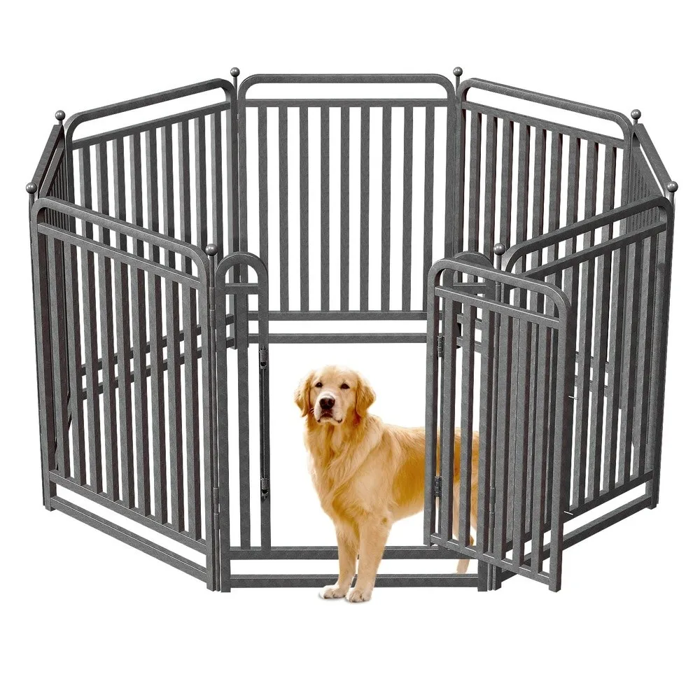 40 Inch Dog Playpen Outdoor 8 Panels Puppy Playpen Heavy Duty Dog Play Pen Indoors Rust Resistant Dog Pen for