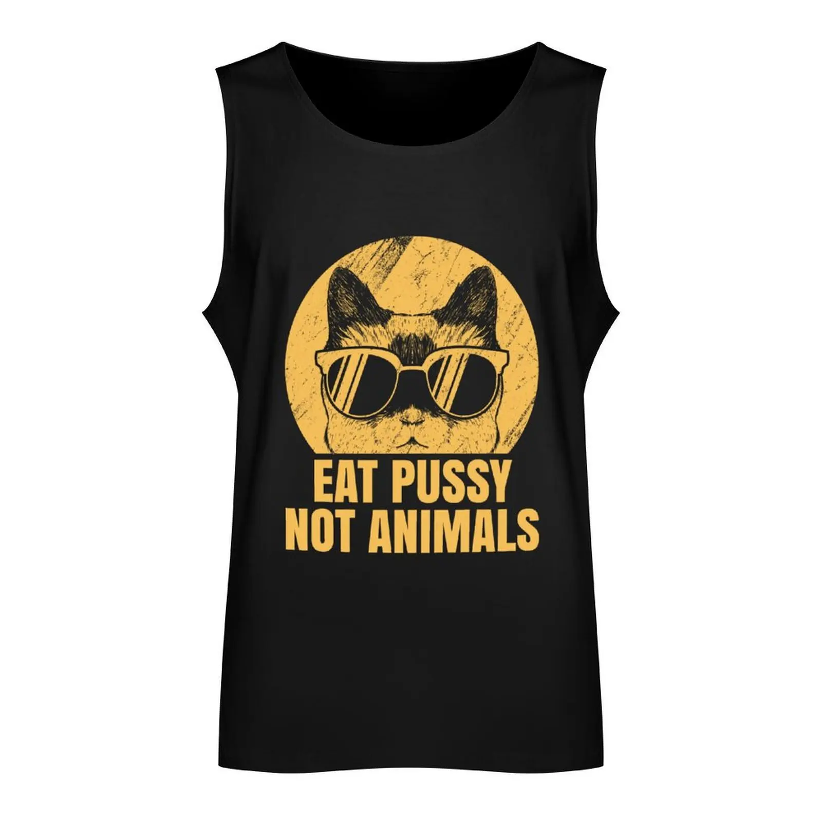 Eet Poesje, Geen Dieren-Veganistische Kat Tank Top Gym Shirt Man Vesten Mouwloze Gymshirts Man