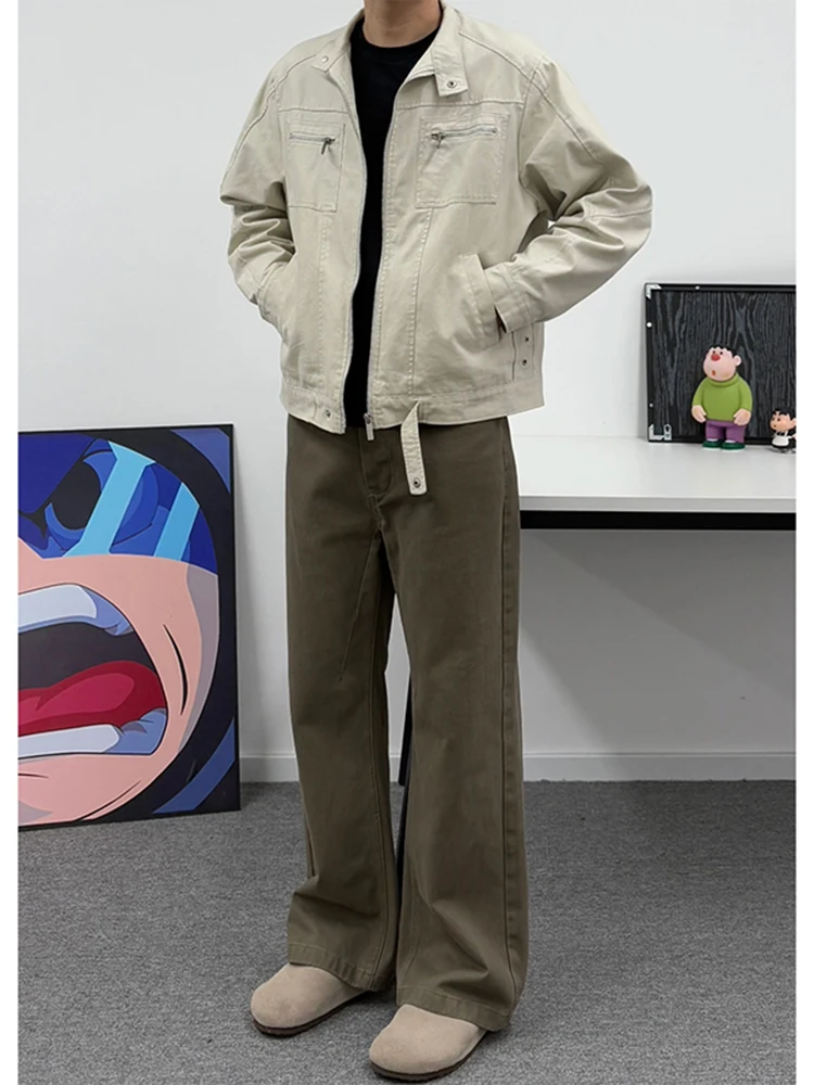 

Мужские джинсы Cleanfit American Retro Brown Denim, прямые брюки, облегающие расклешенные брюки, молодежные, модные, износостойкие