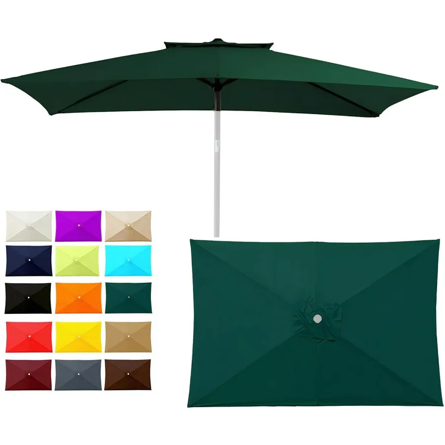 

Сменный навес для уличного зонта для патио, 6 ребер, 6,5X10 футов, прямоугольный сменный навес для зонтов для патио для Market Table Para