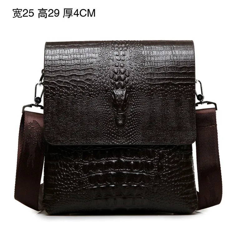 Crocodile-print man's briefcase Clamshell multi-layer large capacity real leather high-grade travel men's bag