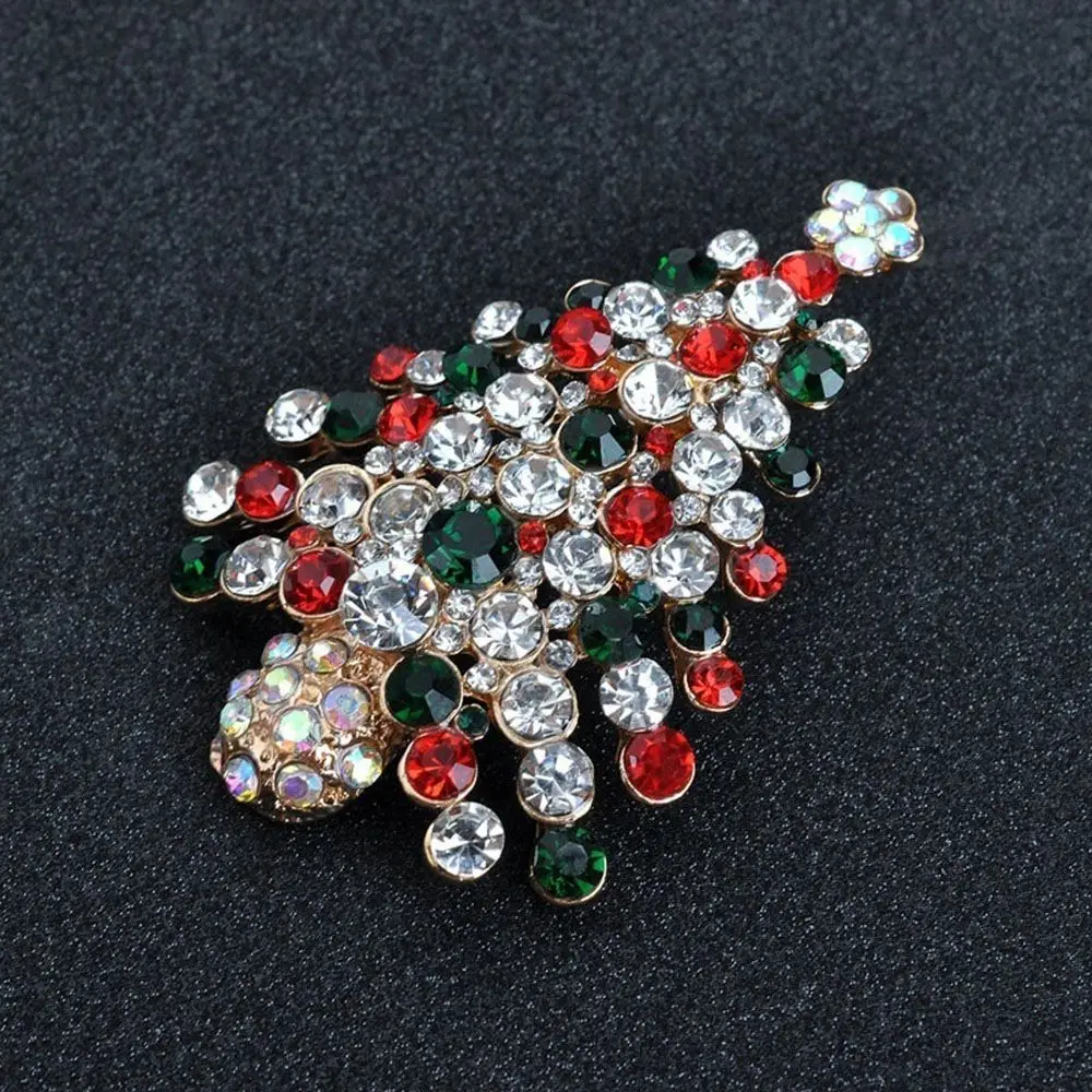 عيد الميلاد البطانة كريستال سبيكة بروش حجر الراين الهدايا بروش دبوس مجوهرات شجرة عيد الميلاد بروش