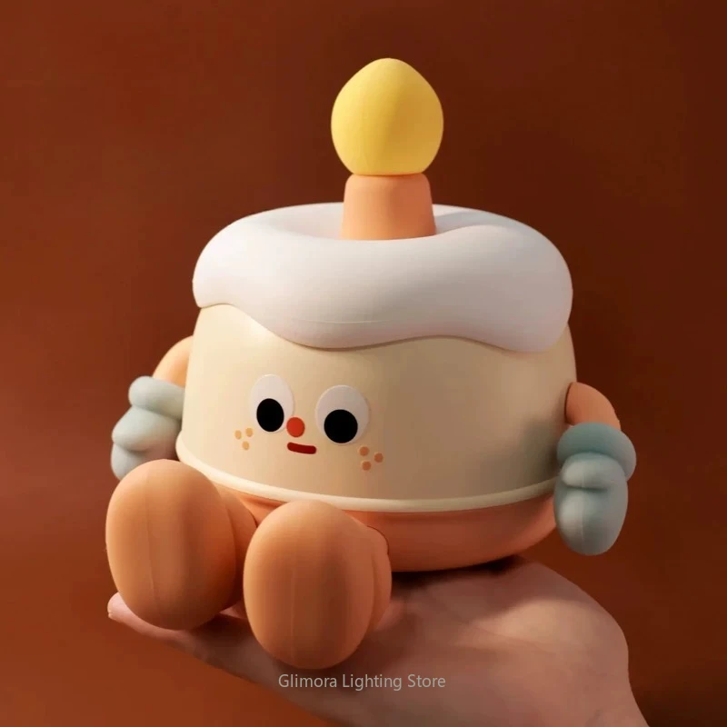 Birthday Cake Ambient Night Light for Bedroom, Sensor Mood Lamp with Phone Stand, Gift for Women Men Kids, Novelty Home Decor