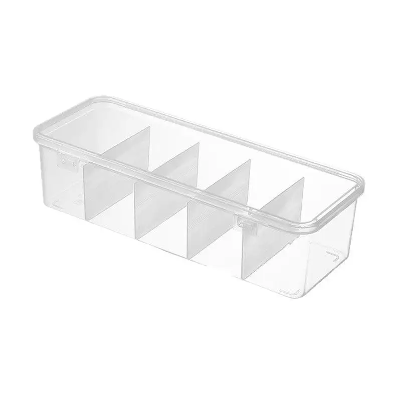 5 Grid Durable Plastic Cable Organizer Storage Box for Daily Office Supplies Mobile Device Management