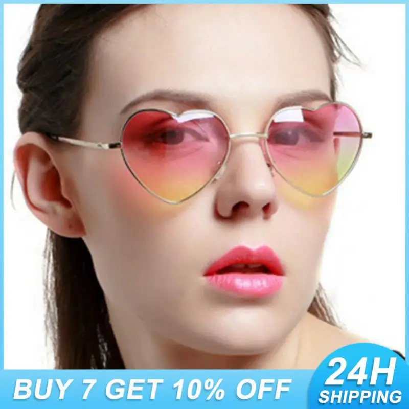 1PCS Heart Shaped Sunglasses Sunny Female Clear And Bright Glasses Full Frame Heart Glasses Comfortable And Durable Uv400