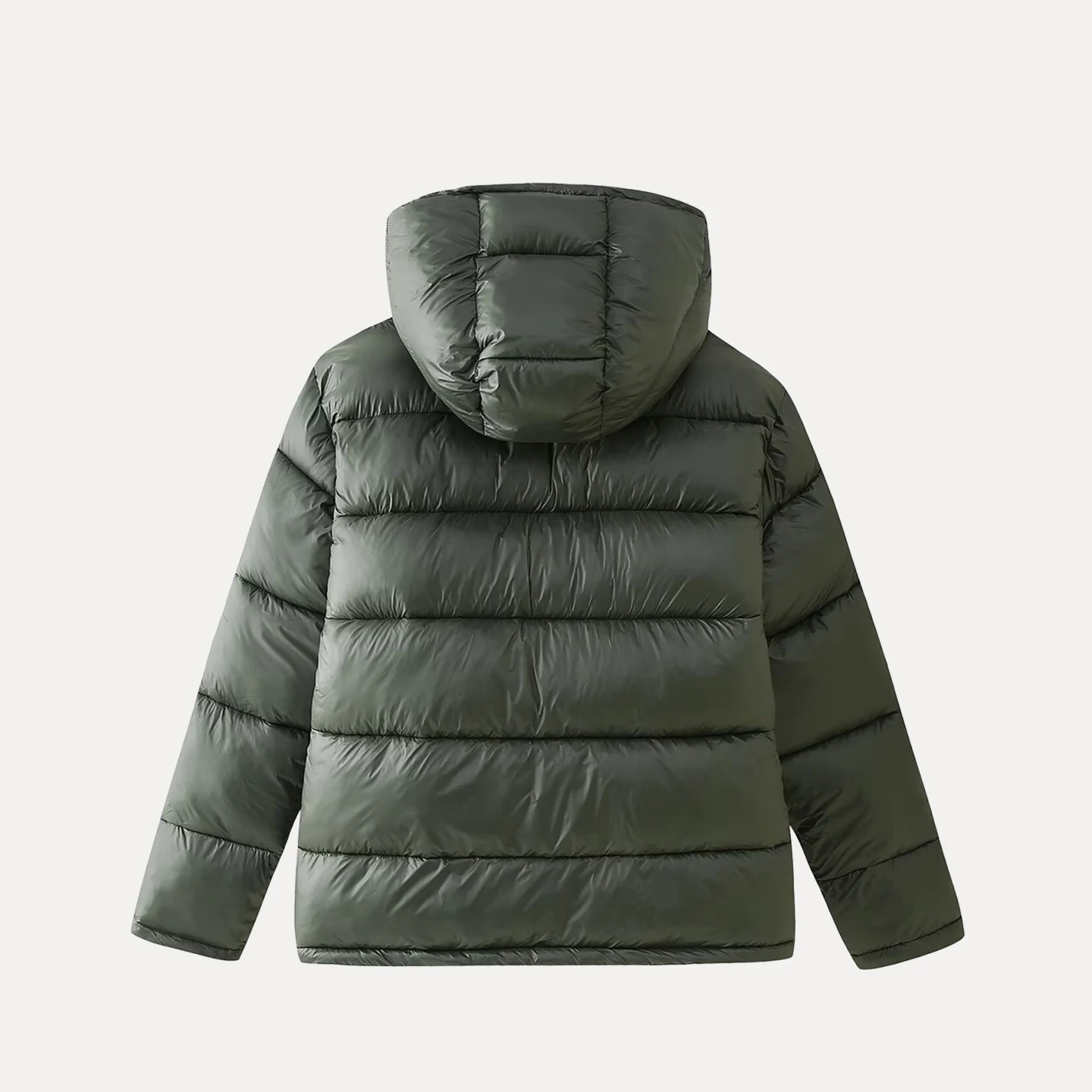 Ele Autumn 2025 Women's Faion down Cotton Jaet Commute Two-color Straight-cut Long-sve Zipper Closure Hooded Coat