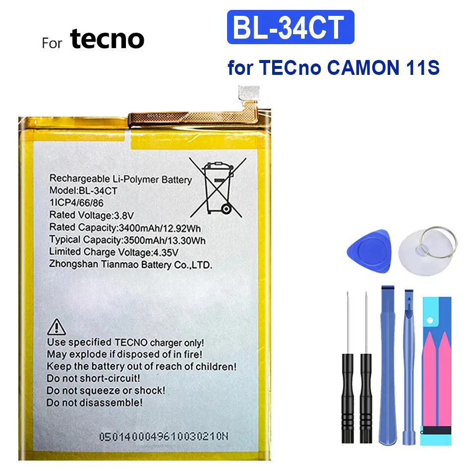 بطارية الهاتف المحمول BL-34CT 3500Mah لـ Tecno CAMON 11S