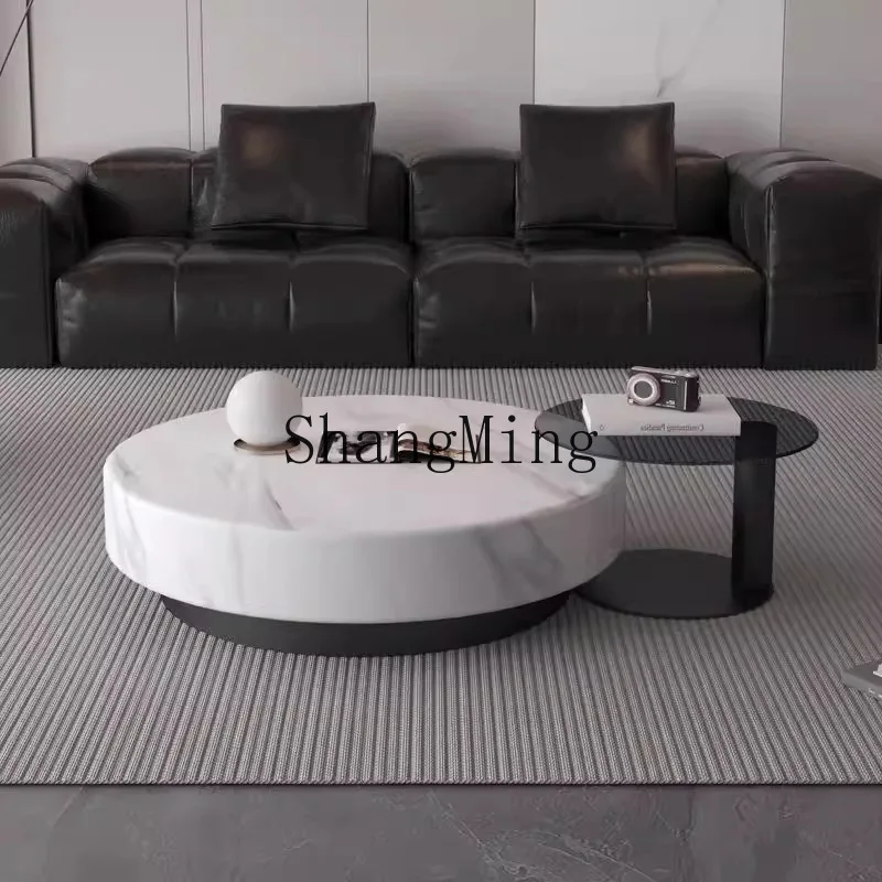 

FG new minimalist coffee table living room household round marble light luxury high sense