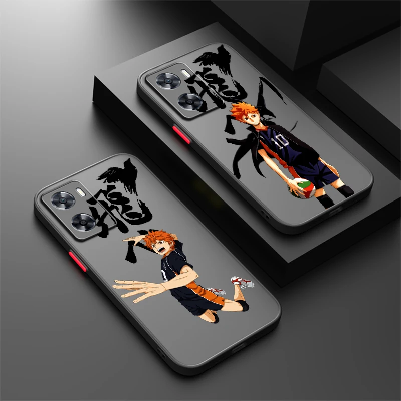 

Cool H-Haikyuu Cute Art Frosted Translucent For OPPO X5 X3 A54S A5 A94 A16 A53S A57 A74 A72 A96 A98 A78 5G Funda Phone Case