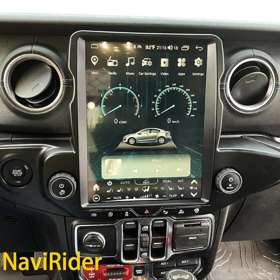 

12.1'' Android Screen Tape Recorder For Jeep Wrangler 2020 2021 2022 Car Multimedia DVD Player Stereo GPS Navigation Head Unit