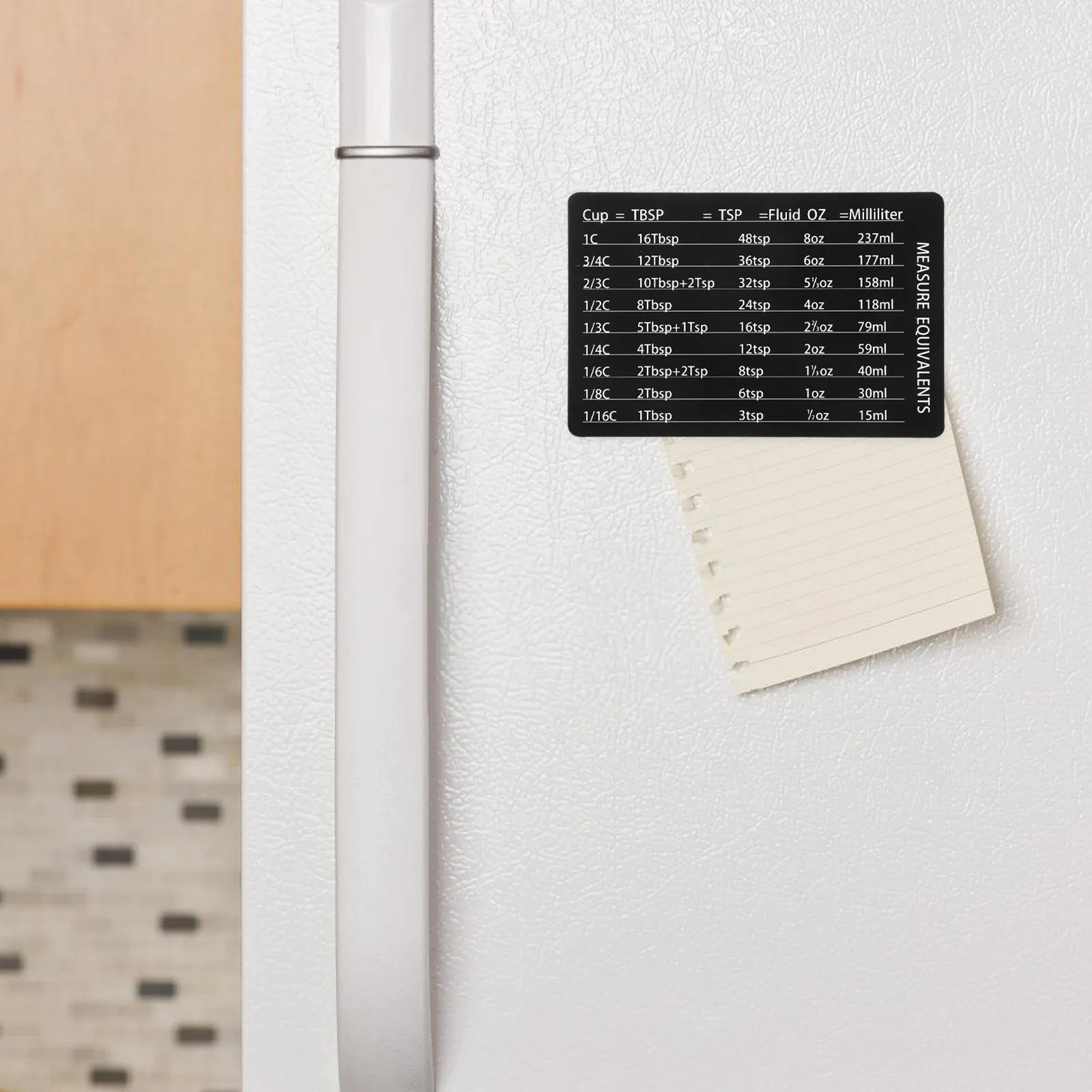 Reusable Magnetic Conversion Chart for Cooking Baking Laboratories PVC Lightweight Engraved Measurement Tool Kitchen