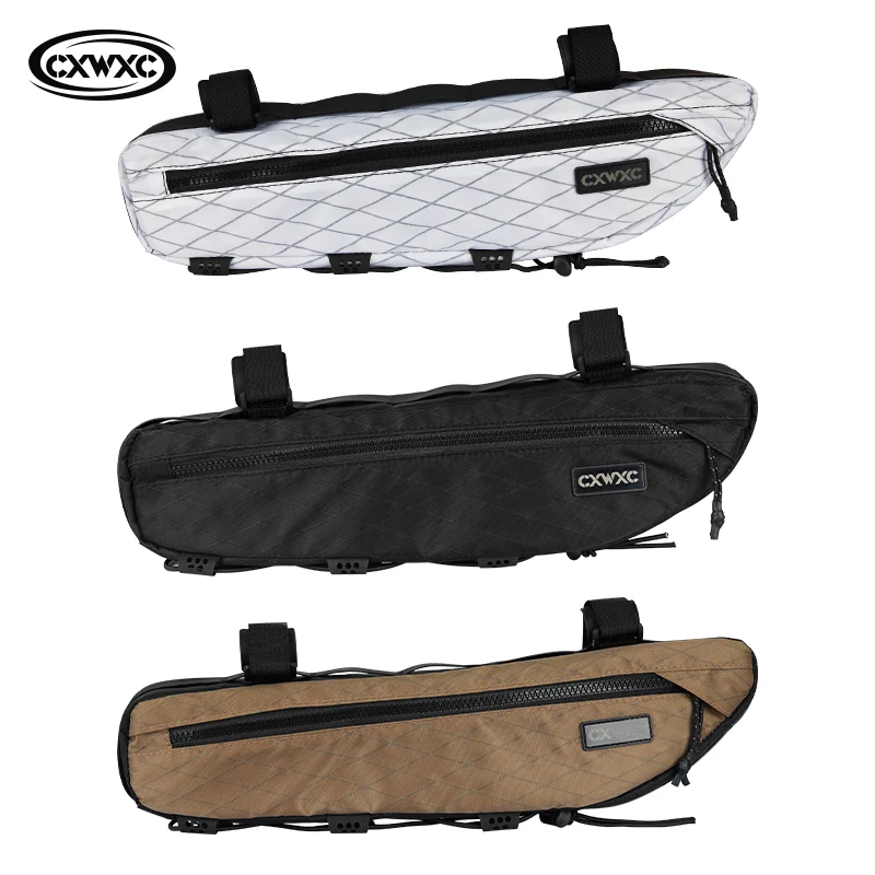 

CXWXC Bike Frame Bag 2.4L Large Capacity Bicycle Bottom Tube Bag Triangle Bag Double Side Zipper With Bottom Binding System