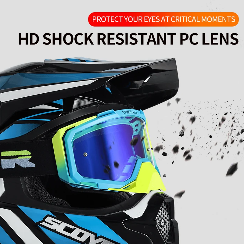 

VEMAR Retro Men Women High-density Sponge Motorcycle Goggles Ski Glasses Non-slip Belt Cycling Racing Riding Motocross Goggles