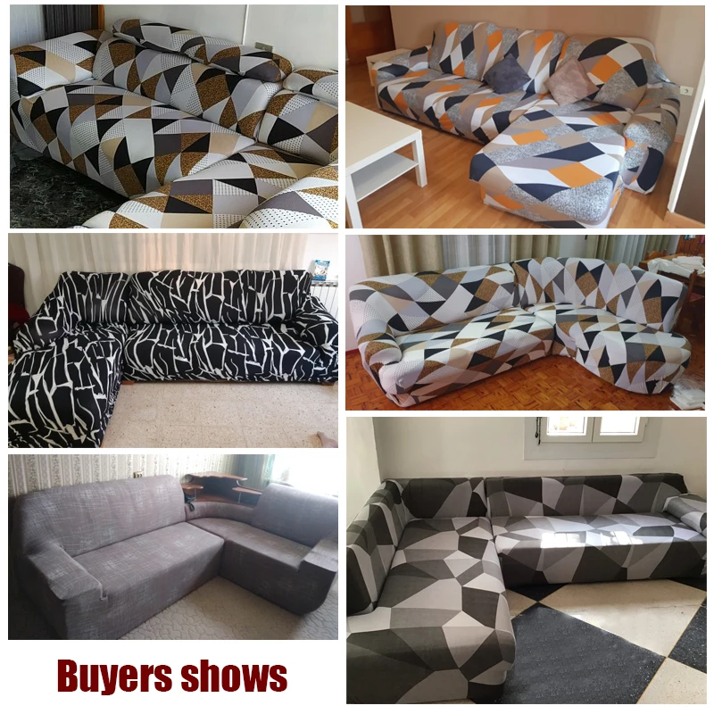 Sofa Cover Geometric Couch Cover Elastic Sofa Cover for Living Room Pets Corner L Shaped Chaise Longue Sofa Slipcover 1PC