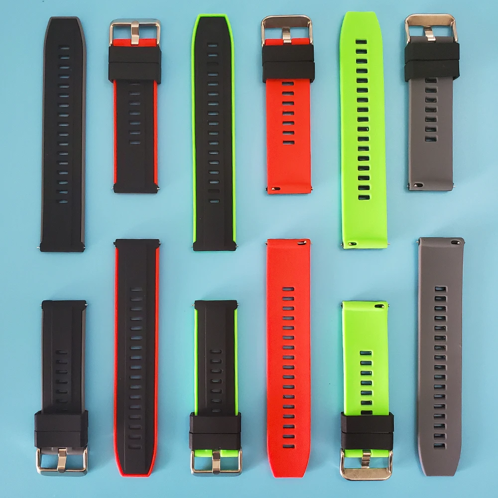 22mm Silicone Sport Wristband Strap For Huami Amazfit GTR 2 Band Bracelet 47mm Stratos 3 Watch bands