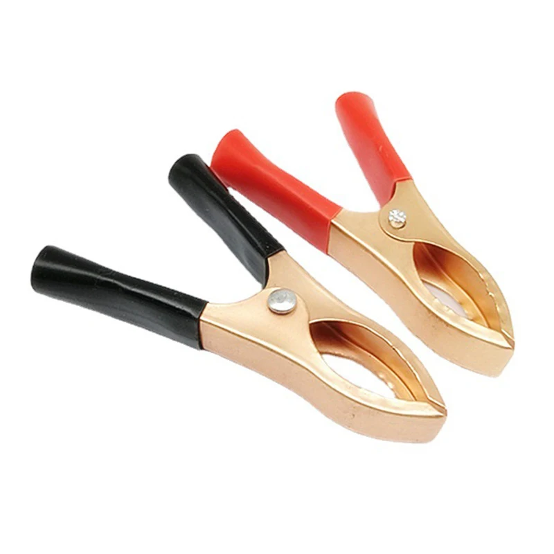 

2Pcs 30A Red + Black Crocodile Car Caravan Van Battery Test Lead Clips Best Promotion Alligator Clips Connector Plug Power