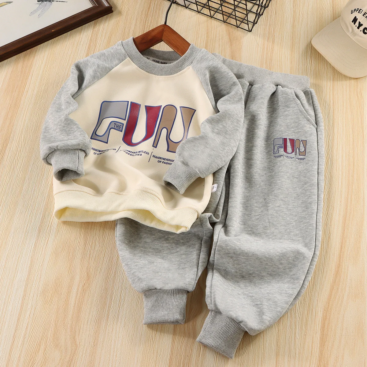 جديد الكورية نمط الاطفال هوديي مجموعة الخريف قطعتين الزي للجنسين ربيع الخريف الملابس الاتجاه مجموعة ملابس غير رسمية للأطفال #4