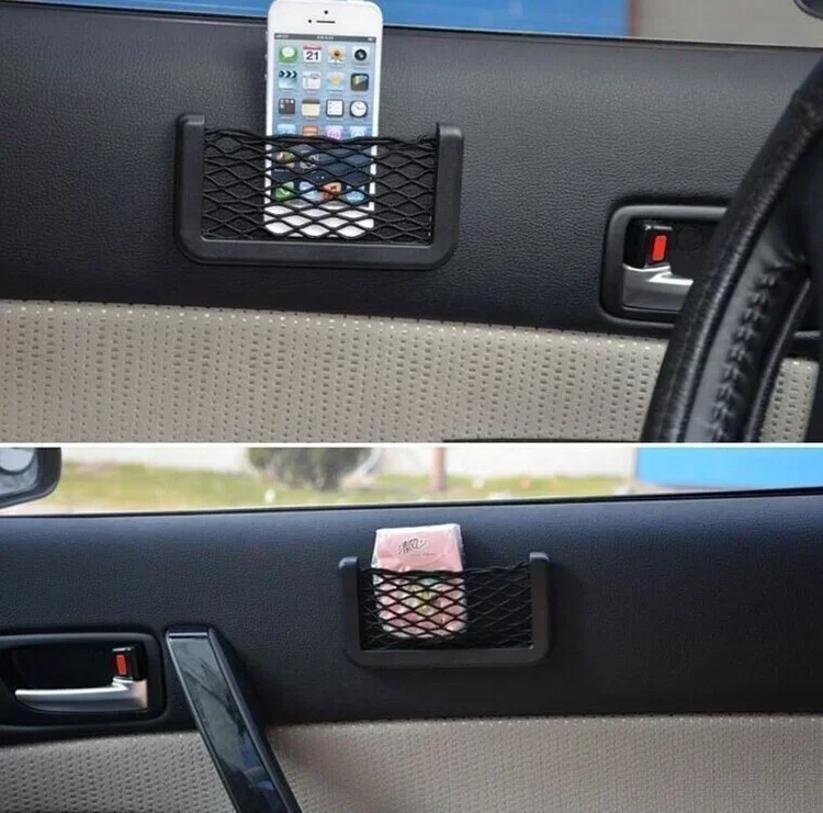 Car Storage Bag Net Pocket Accessories for Girls Car Hanging Ornament Decoration Can Place The Phone Change Card