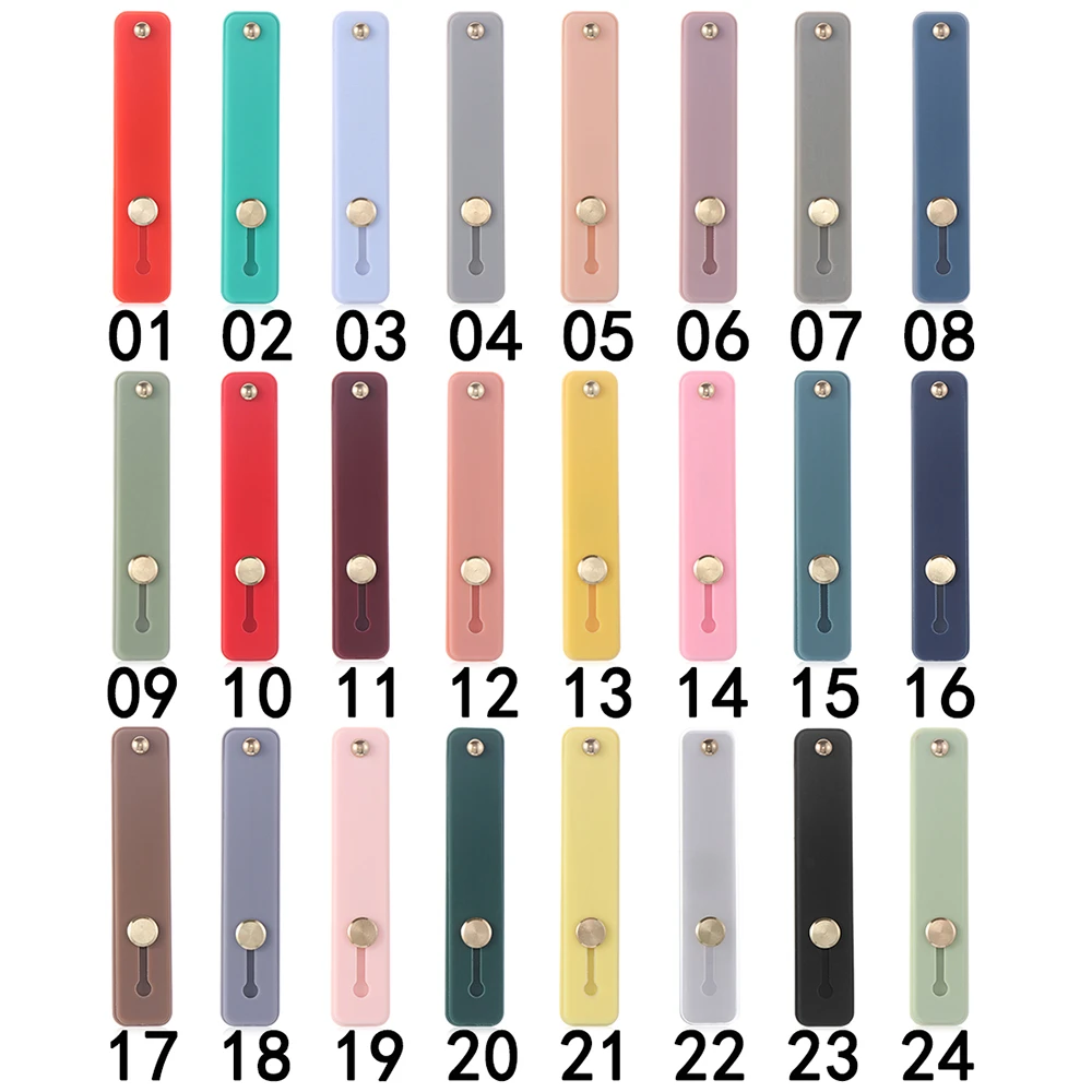 2Pcs 24Colors Finger Ring Silicone Hand Band Holder For All Phone Cases iPhone Samsung Strap Push Pull Grip Stand Bracket