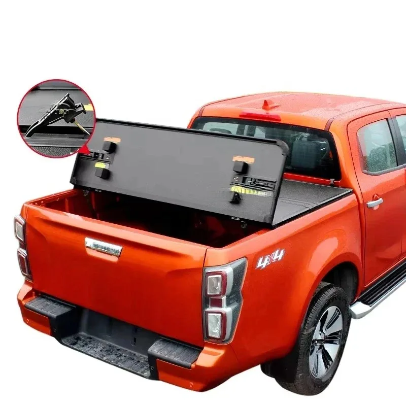 Hard Aluminum Tri-Fold Tonneau Cover, Low Profile Waterproof Truck Bed Cover