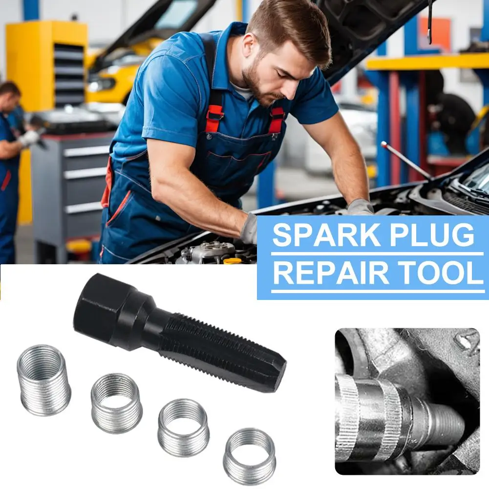 

14 мм автомобильный кран головки блока цилиндров, свеча зажигания, набор инструментов для ремонта спиральной резьбы, втулка отверстия свечи зажигания для запасных частей E7Q8