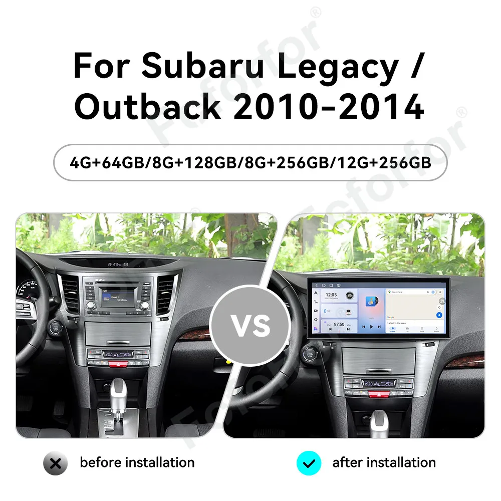For Subaru Legacy / Outback 2010-2014 Car GPS Navigation 15.8inch Stereo Head Unit Plug and Play CarPlay Android Auto DSP 4G LTE