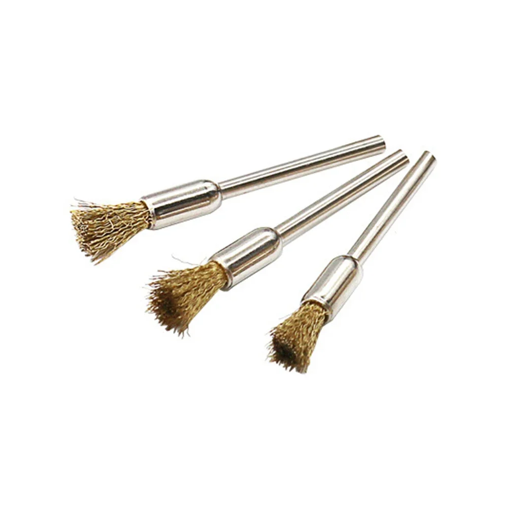 Cepillo de alambre para eliminación de óxido, cepillos de alambre de acero inoxidable plateado, 10 piezas, rebabas para eliminación de polvo