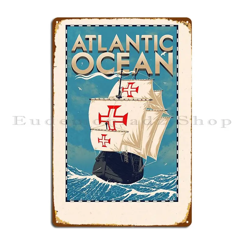 Travel Posters The Atlantic Ocean Metal Plaque Cave Garage Designs Wall Printing Tin Sign Poster