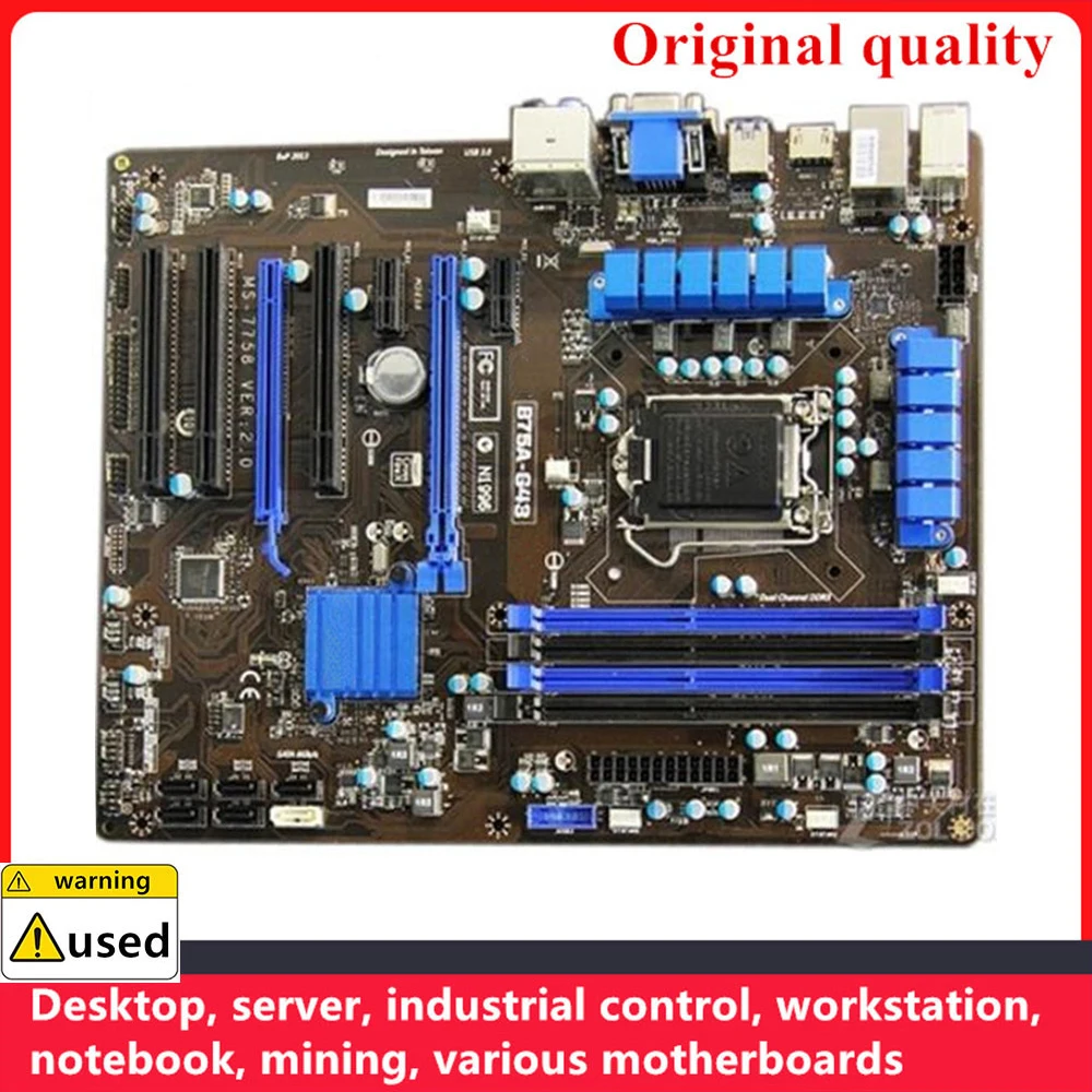 For B75A-G43 Motherboards LGA 1155 DDR3 32GB ATX For Intel B75 Desktop Mainboard SATA III USB3.0