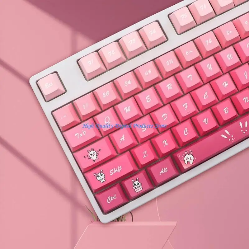 U2Je 136 Klucze Cherry-Profile Keycap pbt-sub Pink Keycap Zestaw dla 61/64/68/84/980 MECHANICZNE KLUCZOWE