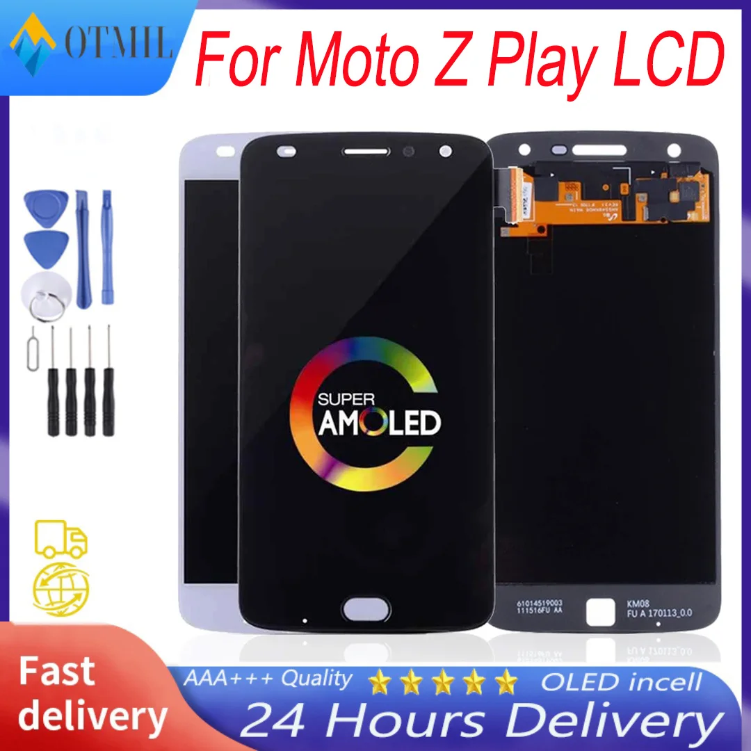 5.5'' AMOLED For Moto Z Play LCD Display Touch Screen Digitizer Assembly Z Play XT1635 XT1635-02 LCD Pantalla Replacement pa