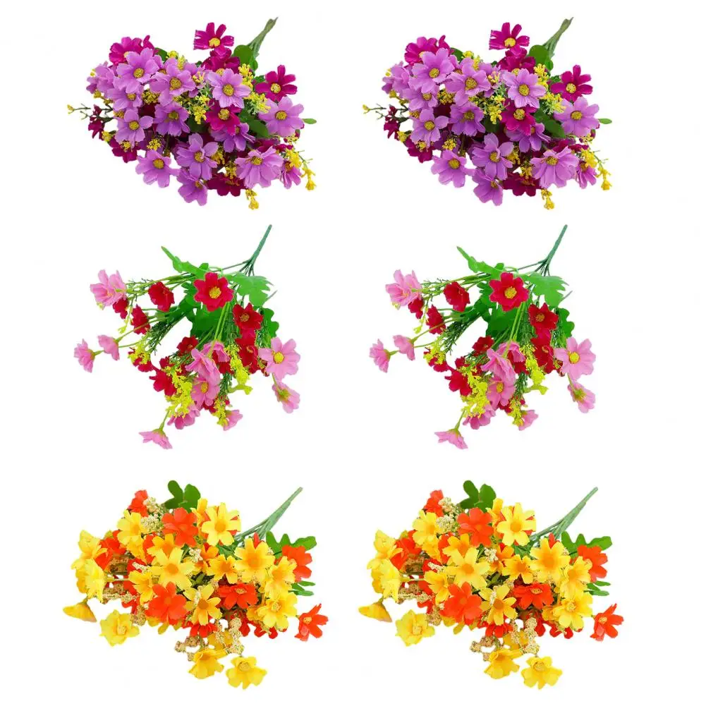 

Artificial Flower Bouquet Faux Silk Flower Bouquet Realistic Uv-resistant Artificial Flower Bundles for Vase Arrangement Balcony