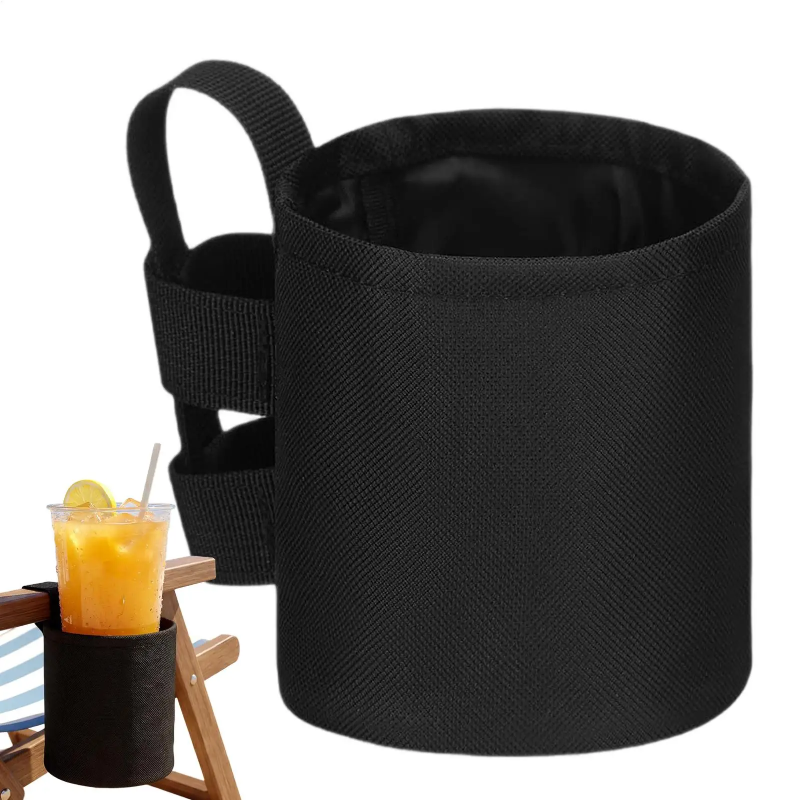 Cup Holder for Beach Chair 600d Oxford Cloth Wheelchair Attachment Lawn Chair Cup Holder for Lawn Fishing Patio Outdoor Water