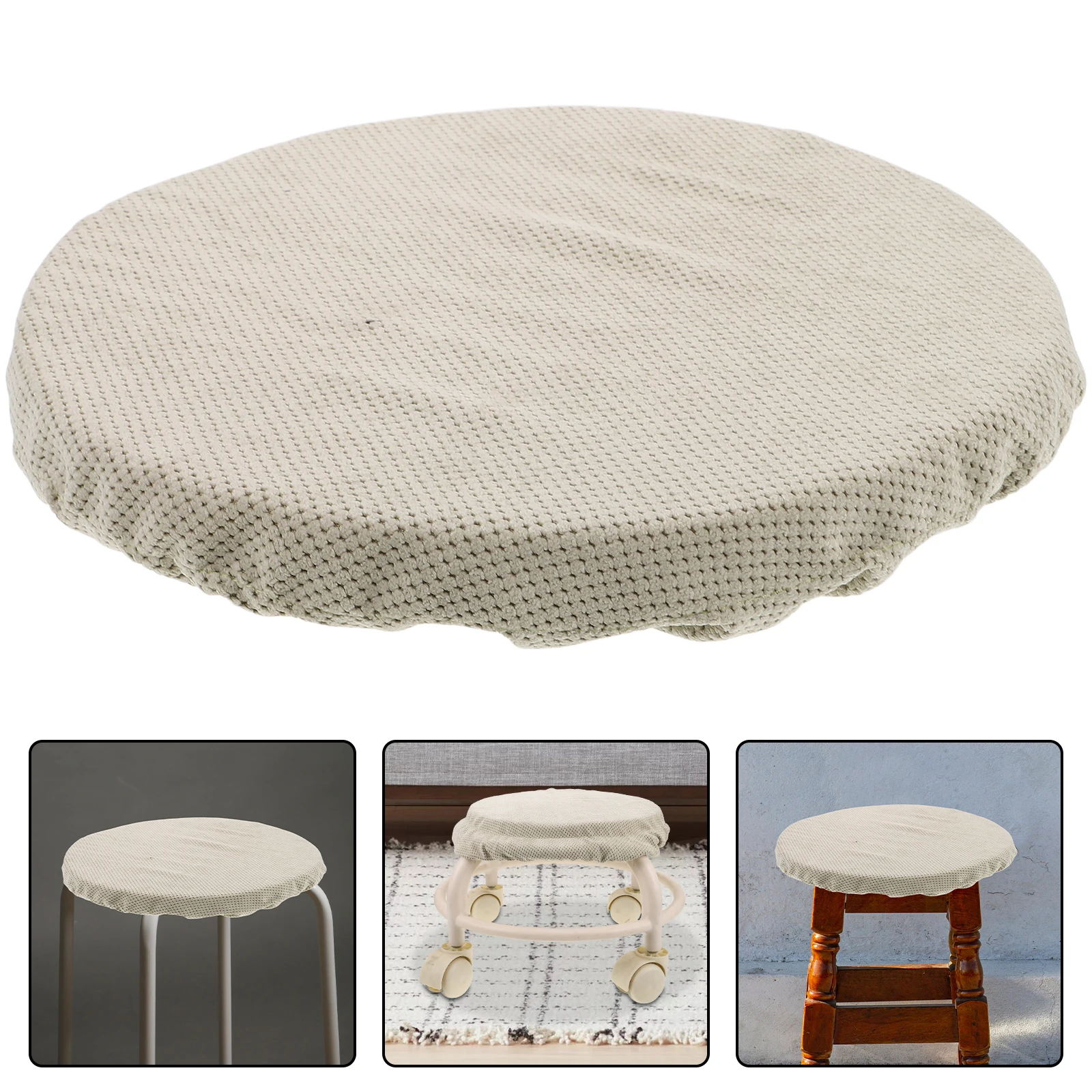 

1pc Lightweight Round Telescopic Stool Removable Non-Slip Seat Pad Cover For Outdoor Camping Fishing Collapsible Folding Cushion