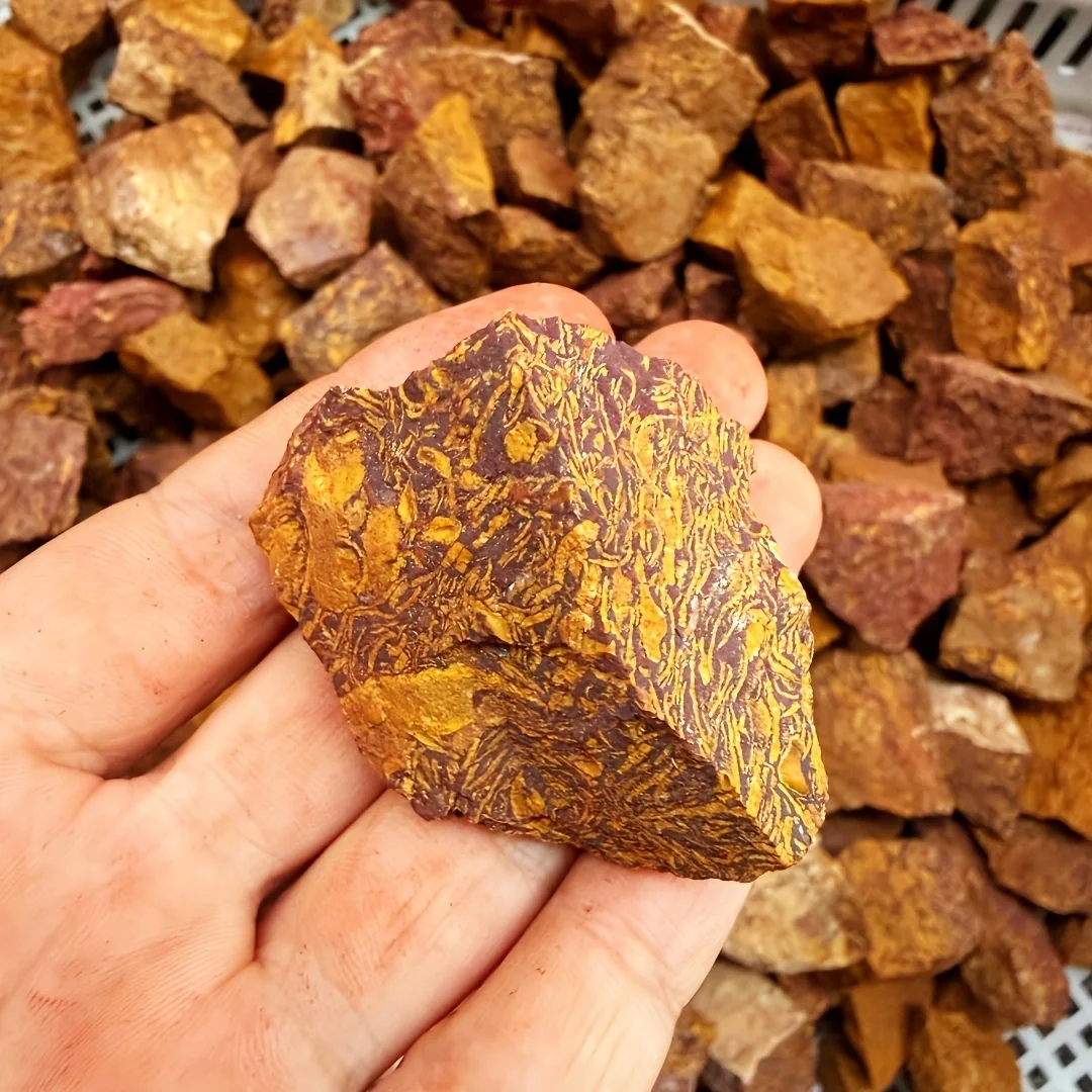 Natural Golden Silk Jade Rough Stone Gobi Quartzite Jade Raw Rock Collection Home Decor Meditation Healing Crystal Gift