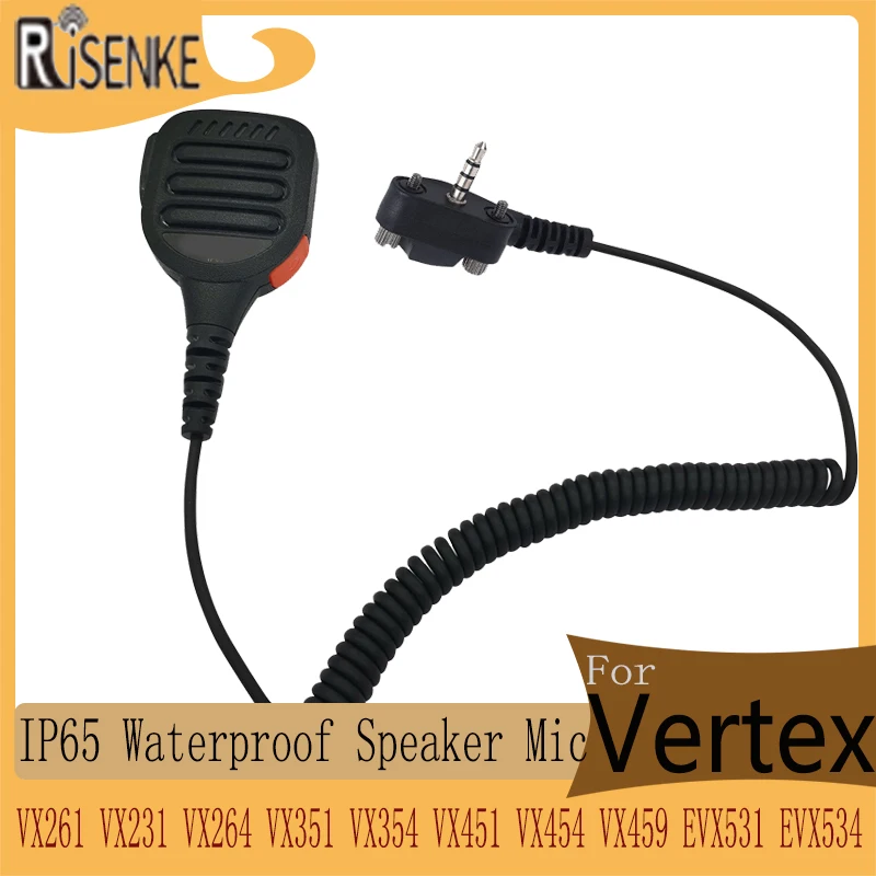 RISENKE-Micro haut-parleur pour Vertex VX261 VX210 VX410 VX231 VX264 VX351 VX354 VX451 VX454 VX459 EVX531 EVX534 Radio, prise audio 3.5mm