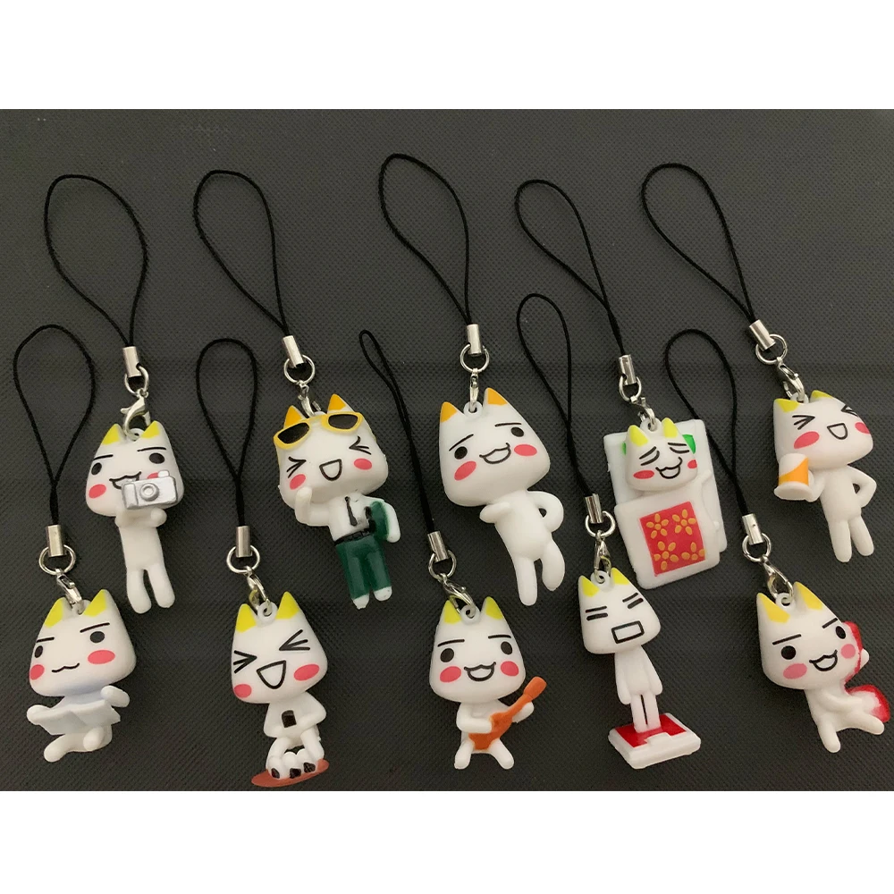 New Toro Kuro Beaded Phone Charm Pendant Cute Cat Anime Kawaii Keychain Personalized Y2K Handmade Backpack Accessory Gifts