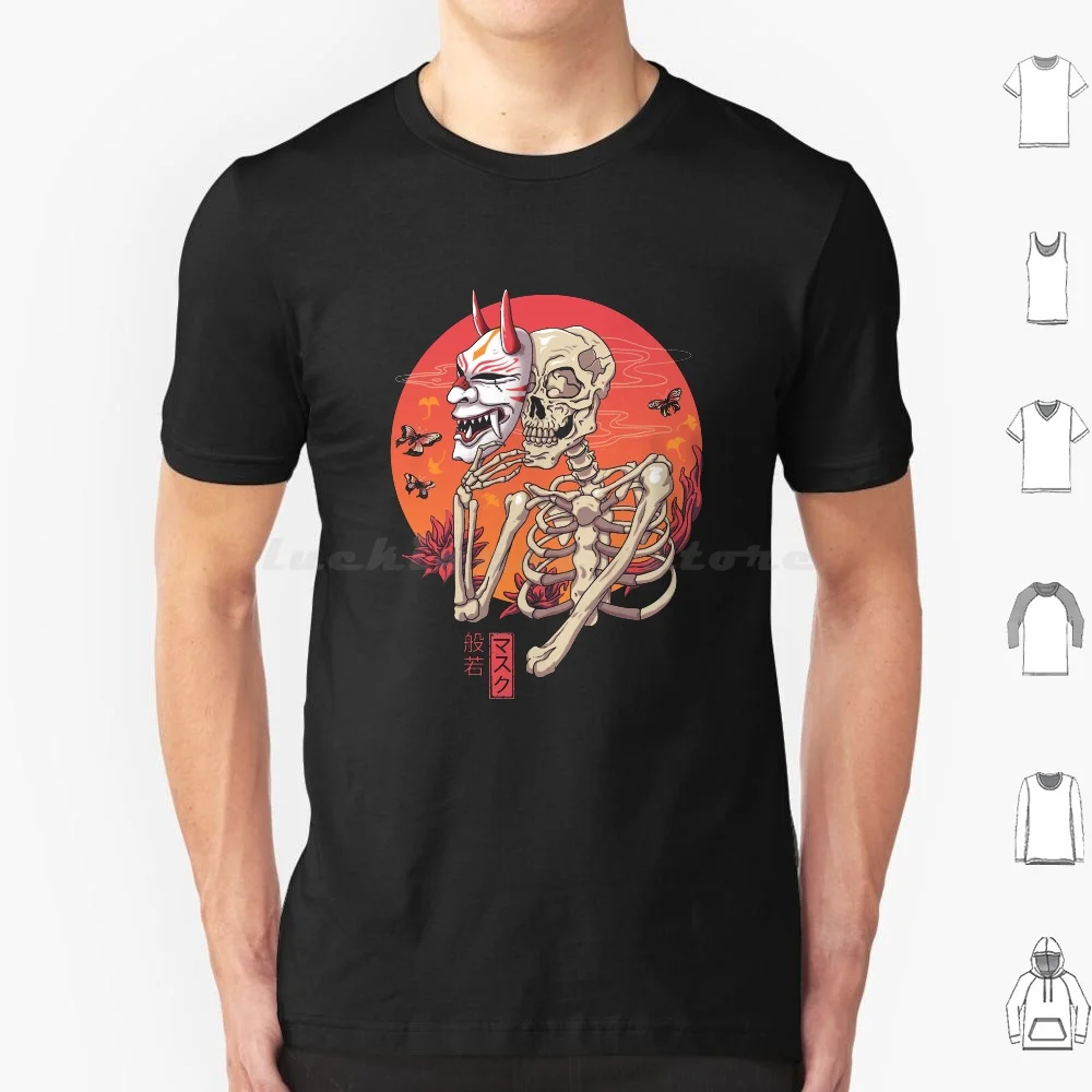 Hannya Yokai Mask T Shirt Cotton Men Women DIY Print Halloween Yokai Spooky Skeleton Hannya Japan Japanese Horror Japanese