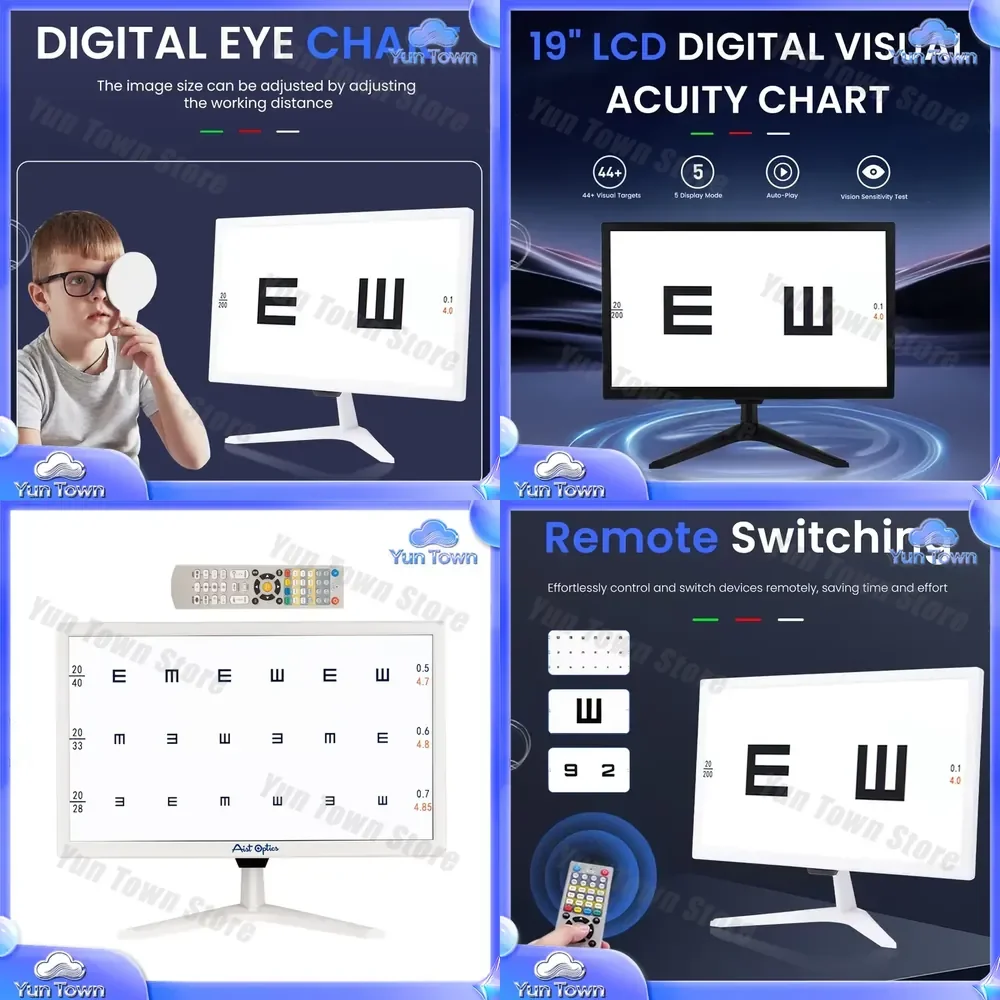 185B 19 Inch LCD Visual Acuity Chart Monitor for Ophthalmic Eye Testing Vision Screening Optical Diagnostic Equipment for Eye