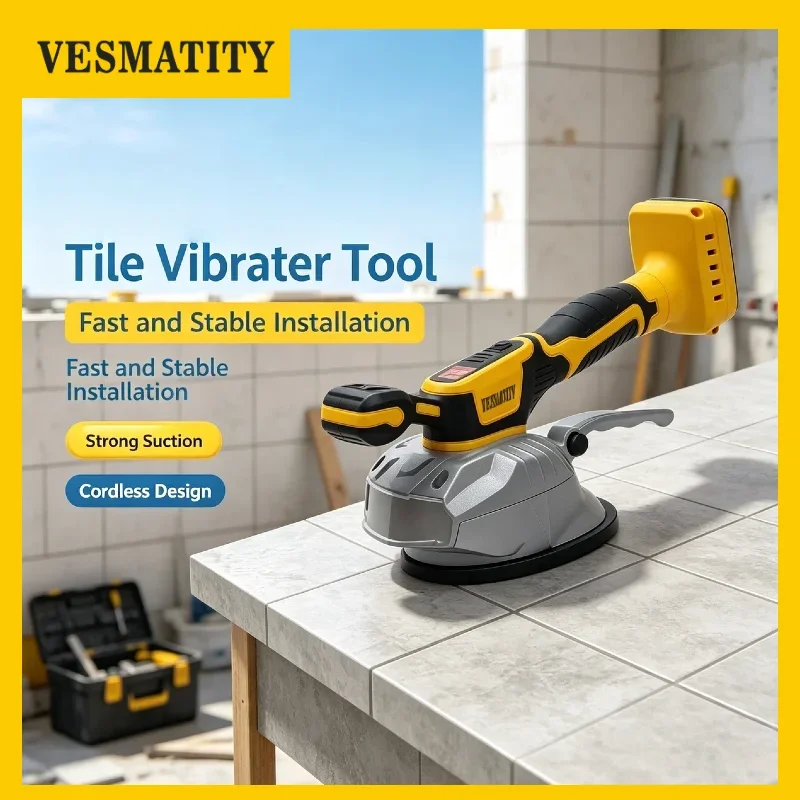 Tile Laying Vibrating Machine High Capacity Wall Floor Tiling Tool 8 Speed Adjustable for Dewalt 18V Battery Max