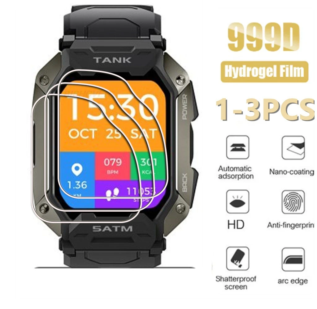 1-3 Pcs For KOSPET TANK M2 M3 ULTRA X1 M1 PRO Smart Watch SmartWatch Hydrogel Film Full Protective Screen Protector Cover