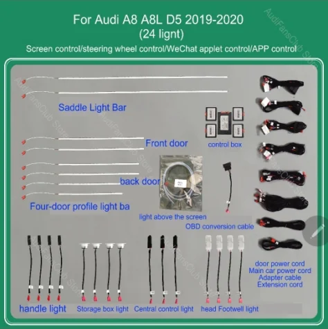 For colorful new ambient light for A8L A8 D5 LED doors illuminate atmosphere light seat light