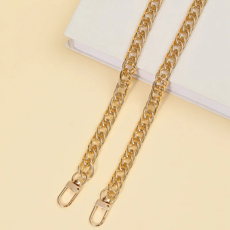 110cm Women Bag Aluminum Chain Color Retaining Gold Diy Simple Chain Metal Wrap Chain Underarm Shoulder Strap Replacement Strap